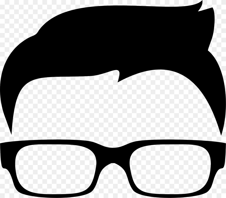 Guy With Glasses Clipart, Gray Free Png Download