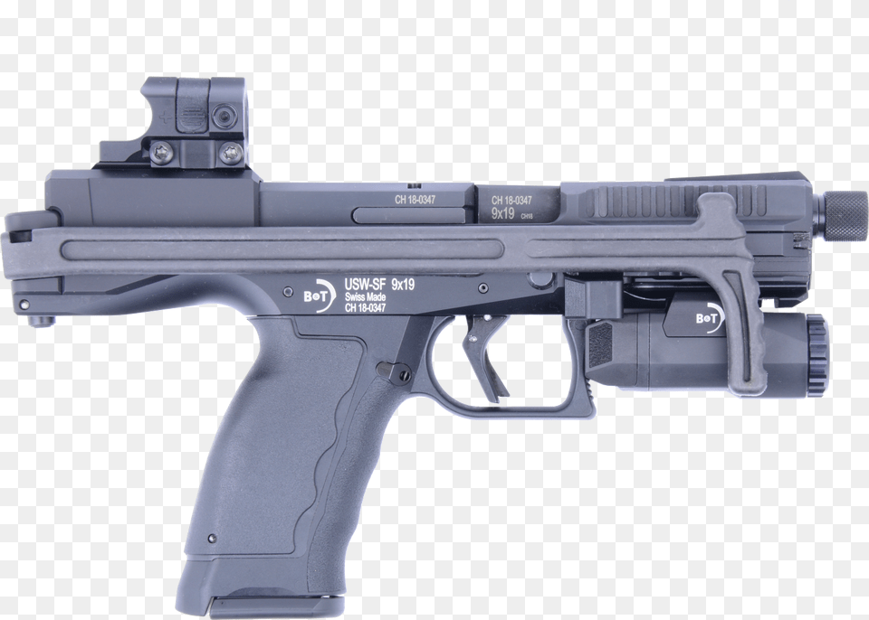 Guy With Gun Bampt Introduces A New Pistol Bampt Universal Service Weapon, Firearm, Handgun Png Image