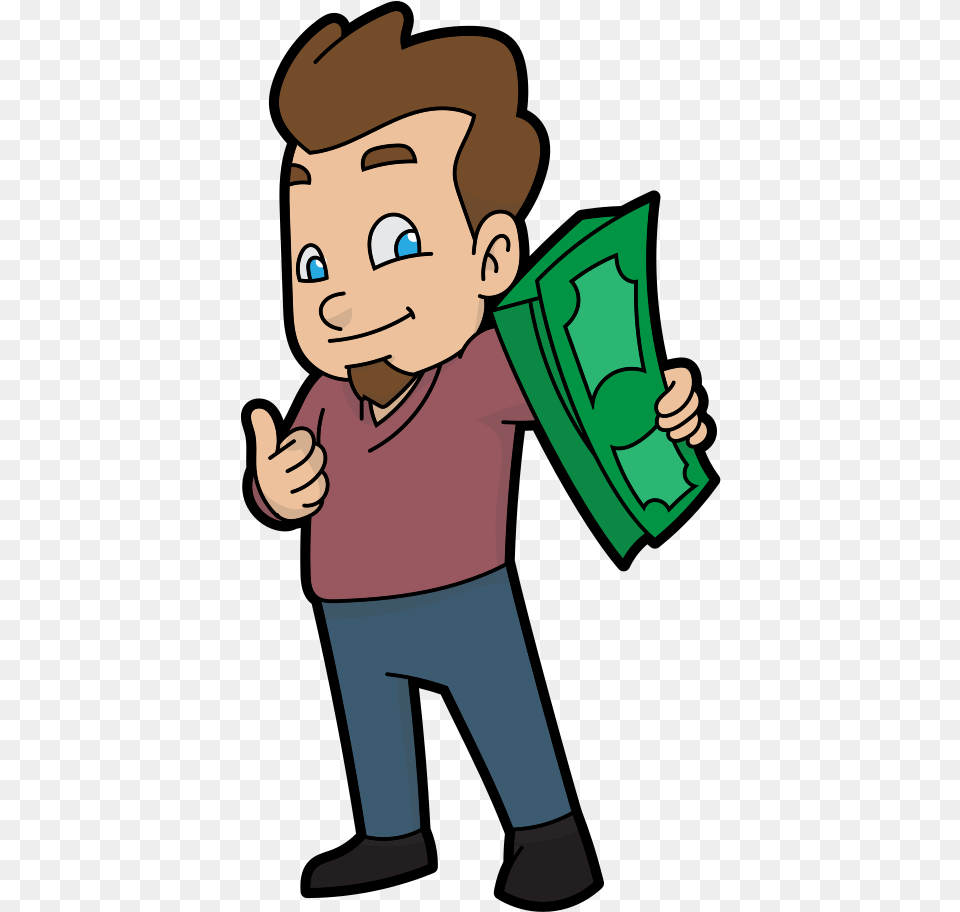 Guy With Money Cartoon, Person, Face, Head Free Transparent Png