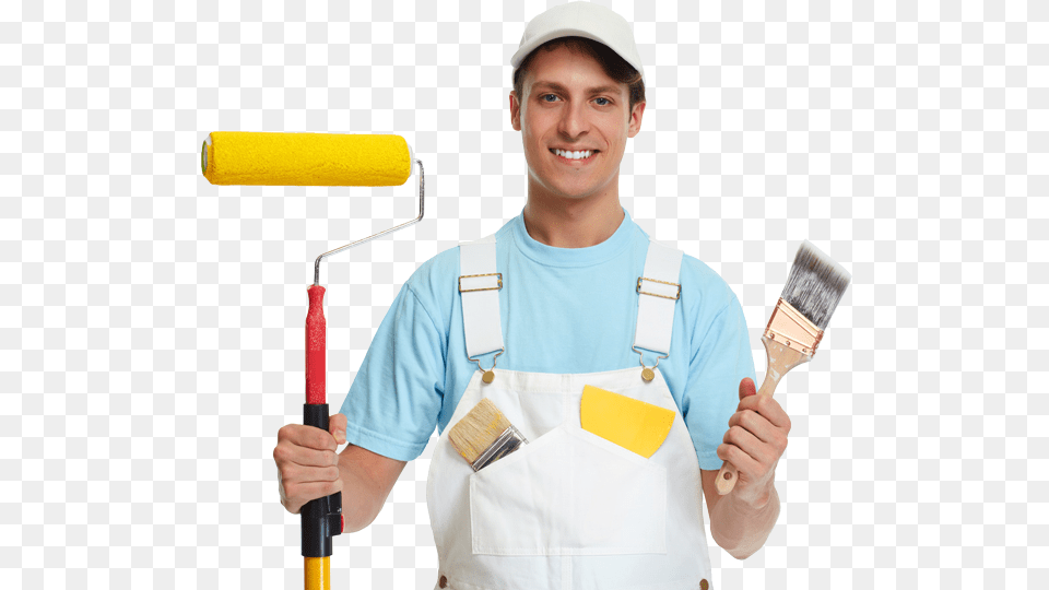 Guy With Paint Roller Man With Paint Brush, Cleaning, Person, Device, Tool Free Png Download