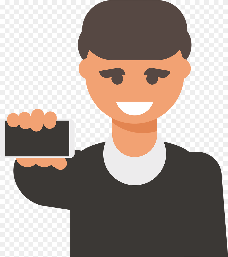 Guy With Smartphone Clipart, Person, Face, Head, Body Part Free Png Download