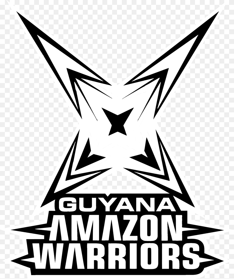 Guyama Amazon Warriors Logo Black And White Guyana Amazon Warriors, Symbol, Emblem Free Transparent Png