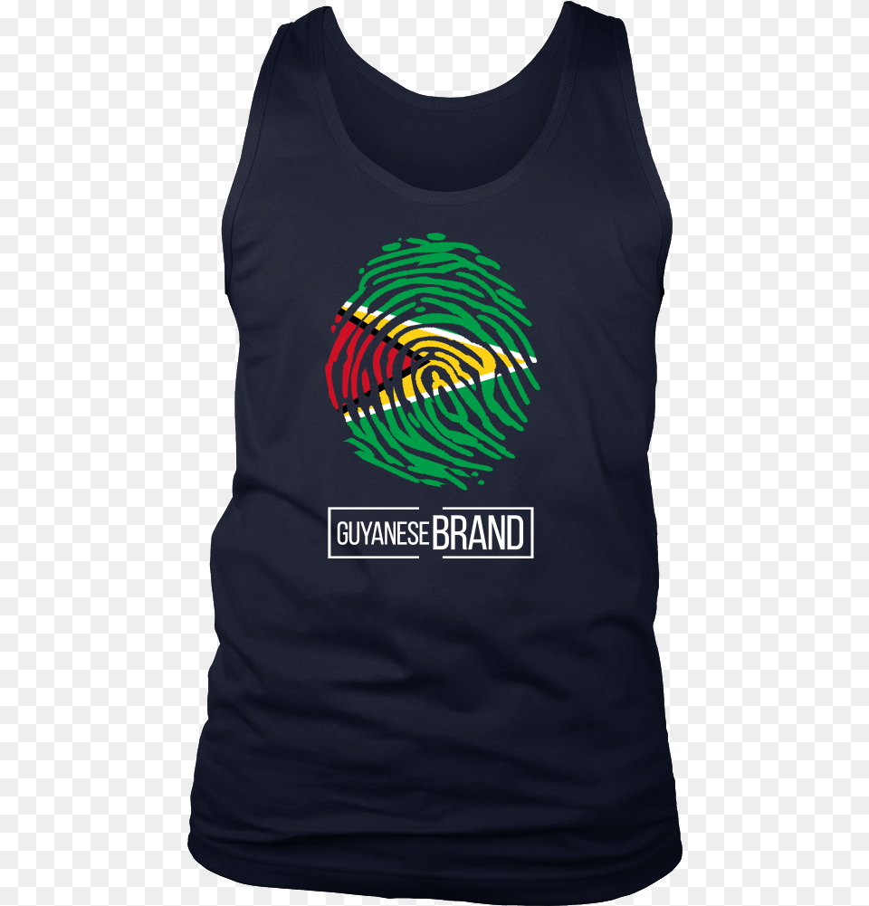 Guyana Guyanese Pride Flag Fingerprint Country Men, Clothing, Tank Top, T-shirt Png Image