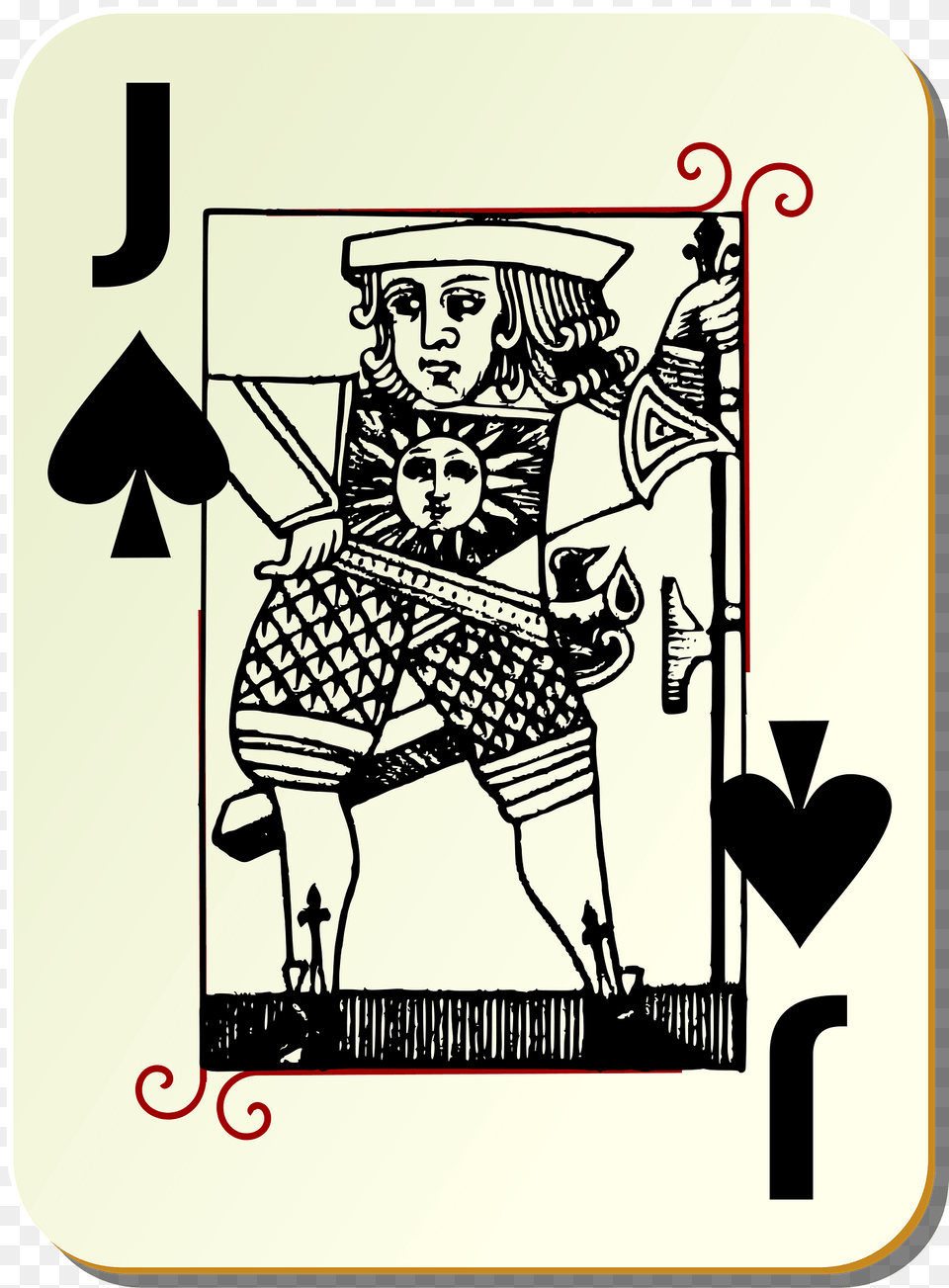 Guyenne Deck Jack Of Spades Clipart, Person, Face, Head, Symbol Free Png