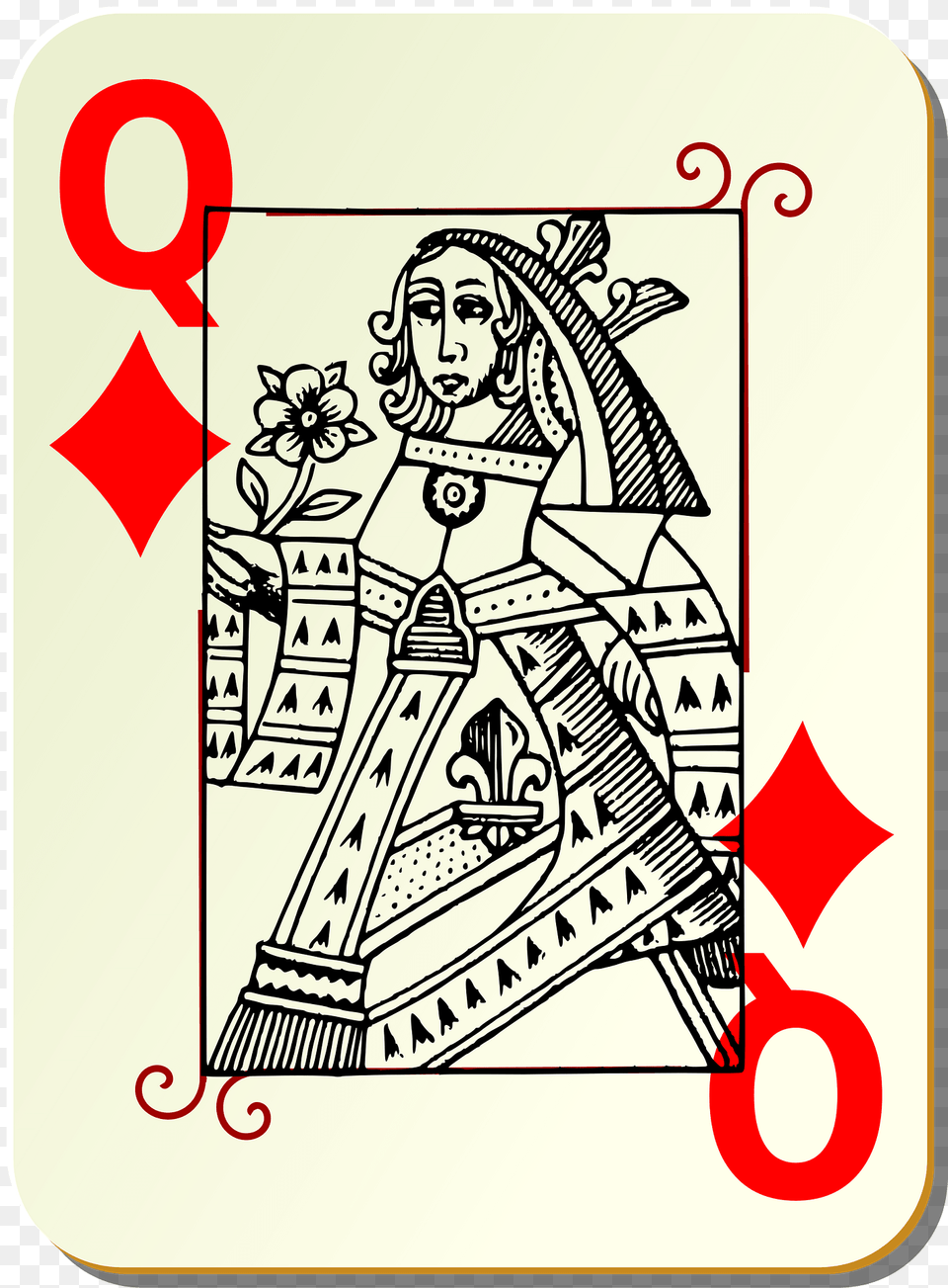 Guyenne Deck Queen Of Diamonds Clipart, Person, Art, Face, Head Free Png