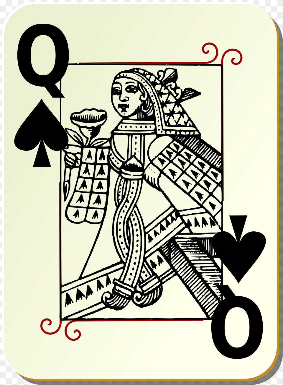Guyenne Deck Queen Of Spades Clipart, Person, Face, Head, Symbol Free Png Download