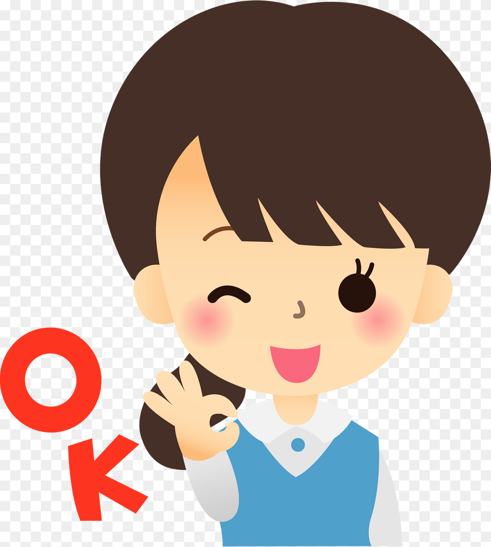 Gwen Office Lady Is Giving An Ok Sign Clipart, Baby, Person, Photography, Face Free Transparent Png