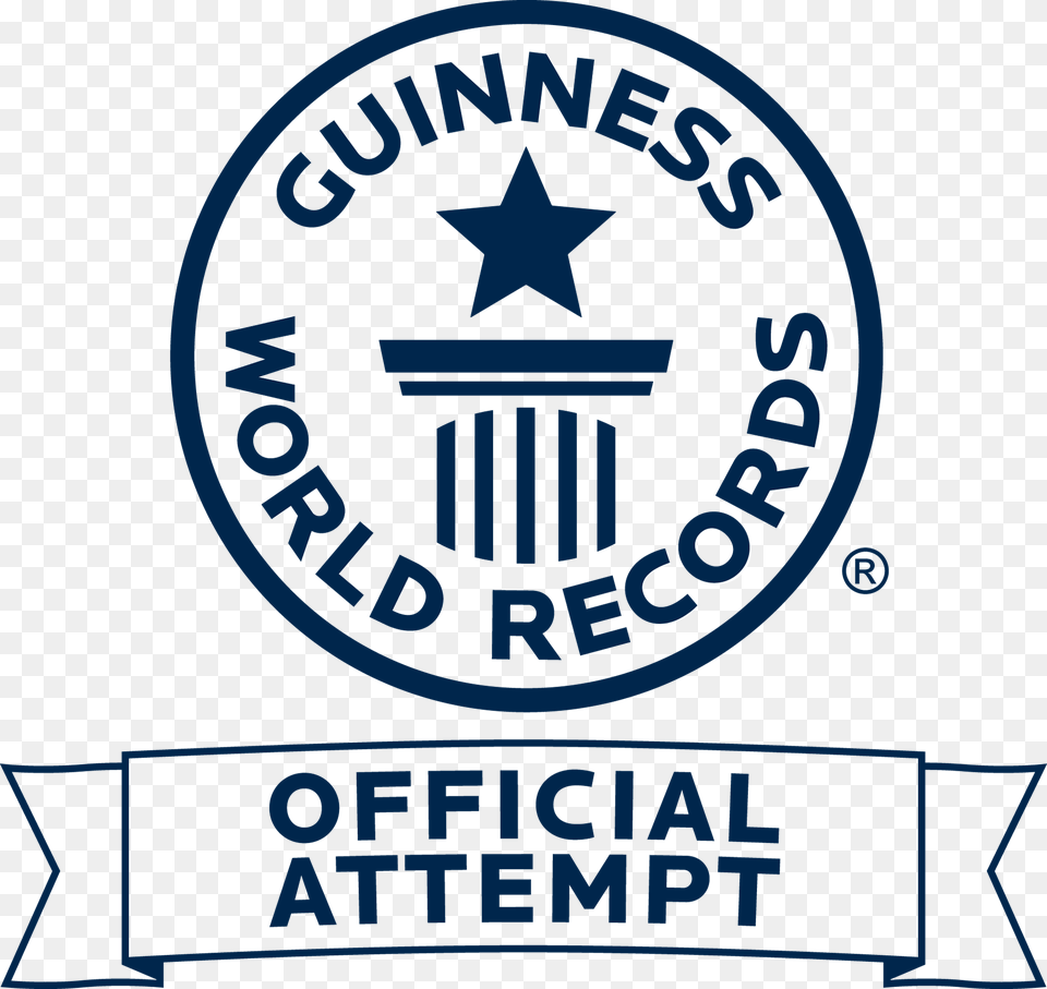 Gwr R Official Attempt Singlecolour Blue Guiness World Record Logo Png Image