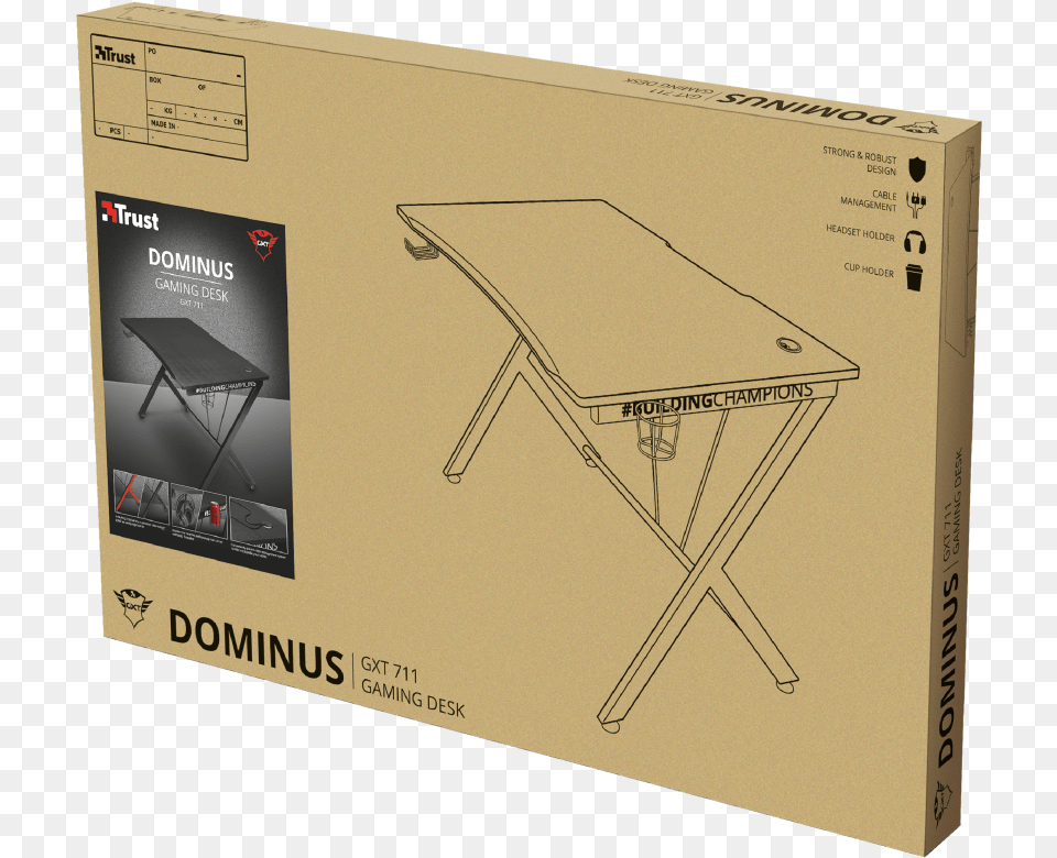 Gxt 711 Dominus Gaming Desk Trust Gxt, Furniture, Table, Coffee Table, Box Free Png