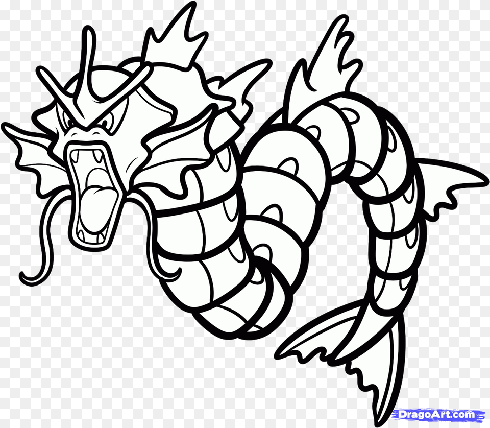 Gyarados Pokemon Coloring Pages Transparent, Dragon Png Image