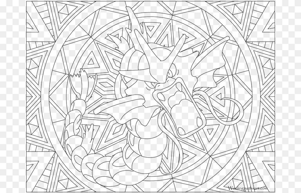 Gyarados Pokemon Mandalas And Coloring, Gray Free Transparent Png