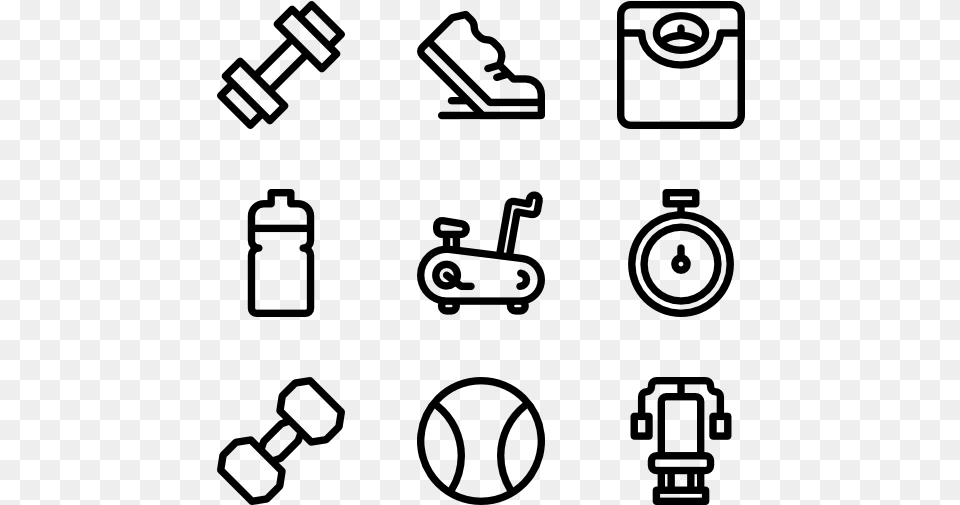 Gym Equipment Clipart Black And White, Gray Free Png Download