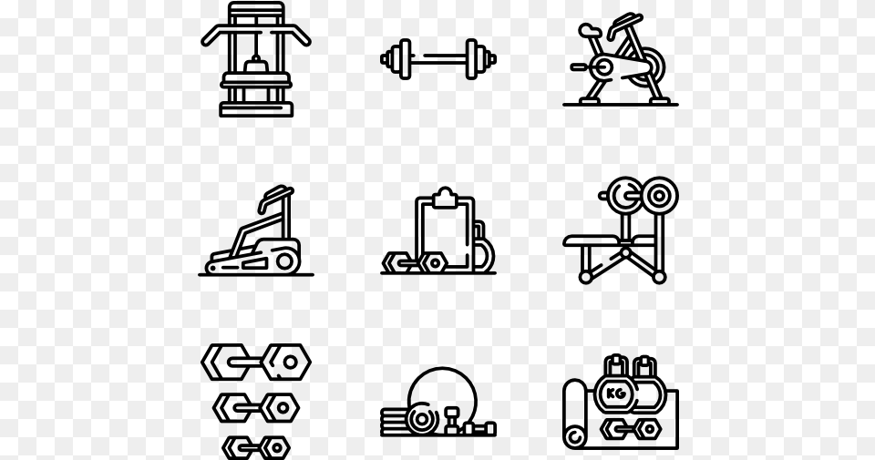 Gym Equipment Gym Bar Icon, Gray Free Png