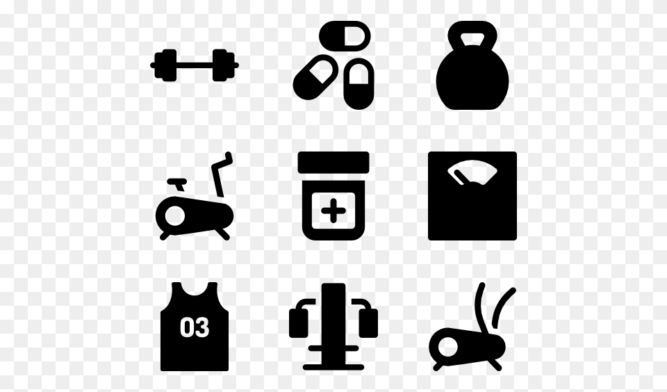 Gym Equipment Icon Packs, Gray Png