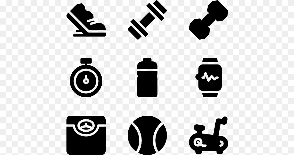 Gym Equipment Small Dumbbell Icon, Gray Free Png