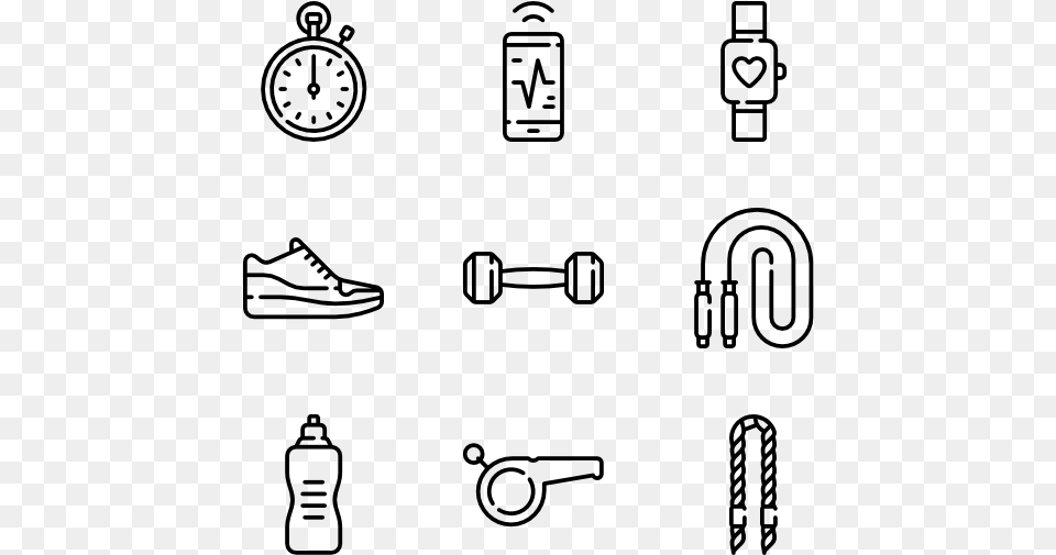 Gym Equipment Strength Icons, Gray Free Png Download