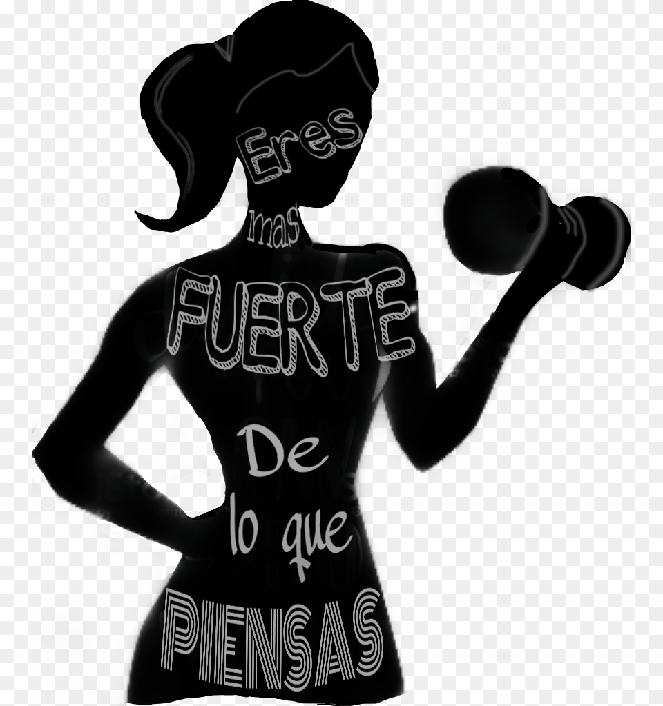 Gym Fitness Silhouette Girl Silhouettegirl Workout Illustration, Clothing, T-shirt Free Png Download
