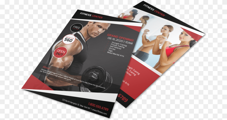 Gym Grand Opening Flyer Template Preview, Advertisement, Poster, Adult, Person Free Png