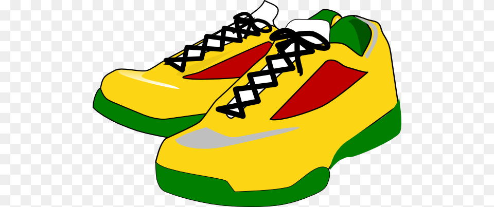 Gym Shoes Clipart Yellow Shoe, Clothing, Footwear, Sneaker, Running Shoe Png Image