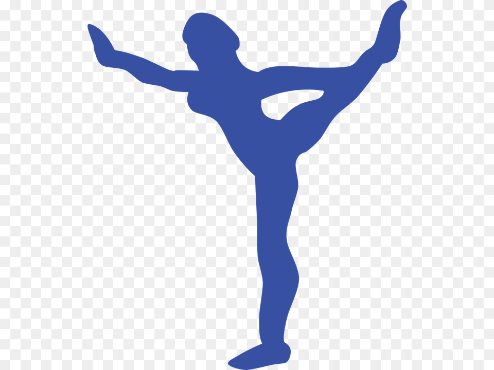 Gymnast Blue Silhouette Girl Person Cartoon Fitness Gif, Ballerina, Ballet, Dancing, Leisure Activities Png