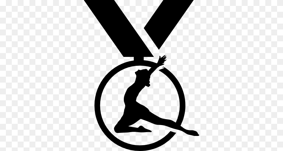 Gymnast Clipart Gymnastics Medal, Gray Png