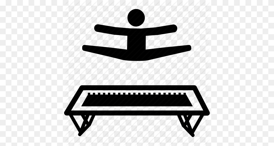 Gymnast Clipart Gymnastics Trampoline, Furniture, Aircraft, Transportation, Vehicle Free Png