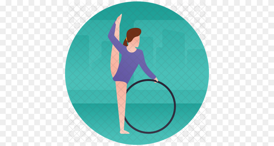 Gymnast Icon Illustration, Hoop, Person Png Image