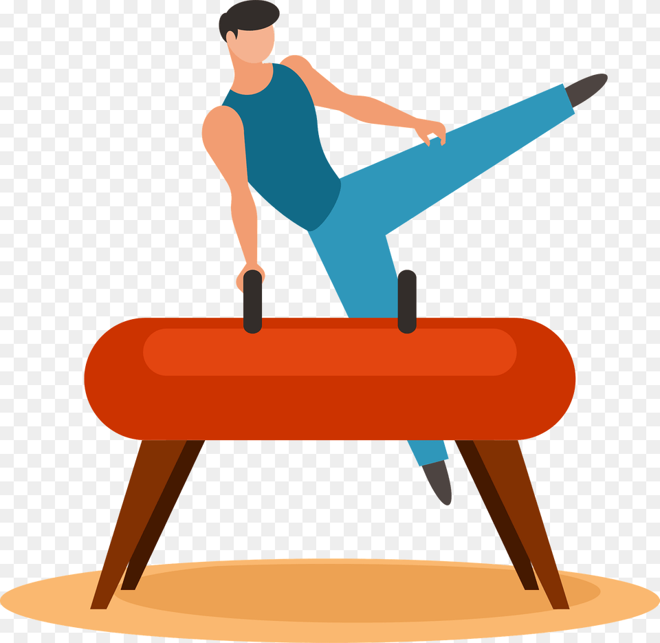 Gymnast On Log Clipart, Adult, Male, Man, Person Png Image