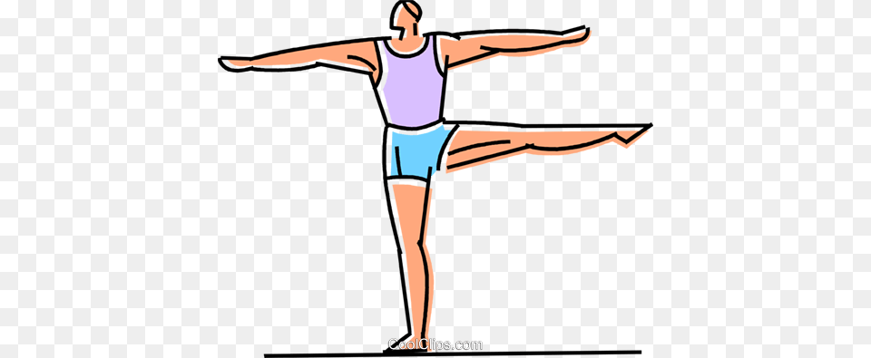 Gymnast Performing On The Balance Beam Royalty Vector Clip, Fitness, Person, Sport, Warrior Yoga Pose Free Png Download