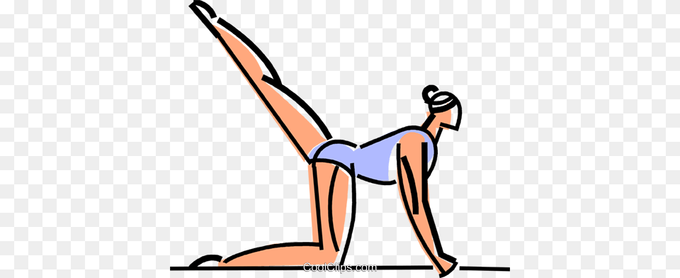 Gymnast Performing On The Balance Beam Royalty Vector Clip, Person, Stretch, Kneeling, Bow Free Png Download