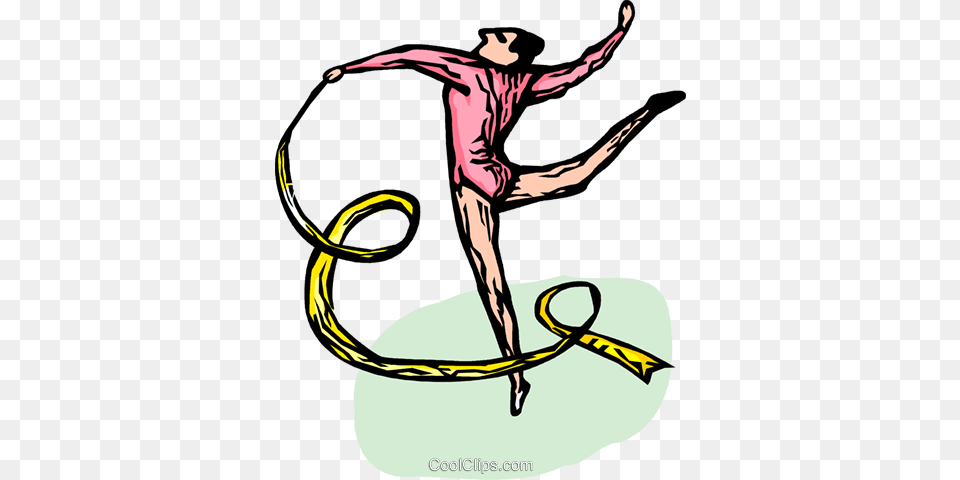 Gymnast Performing The Floor Routine Royalty Vector Clip Art, Bow, Weapon Png Image