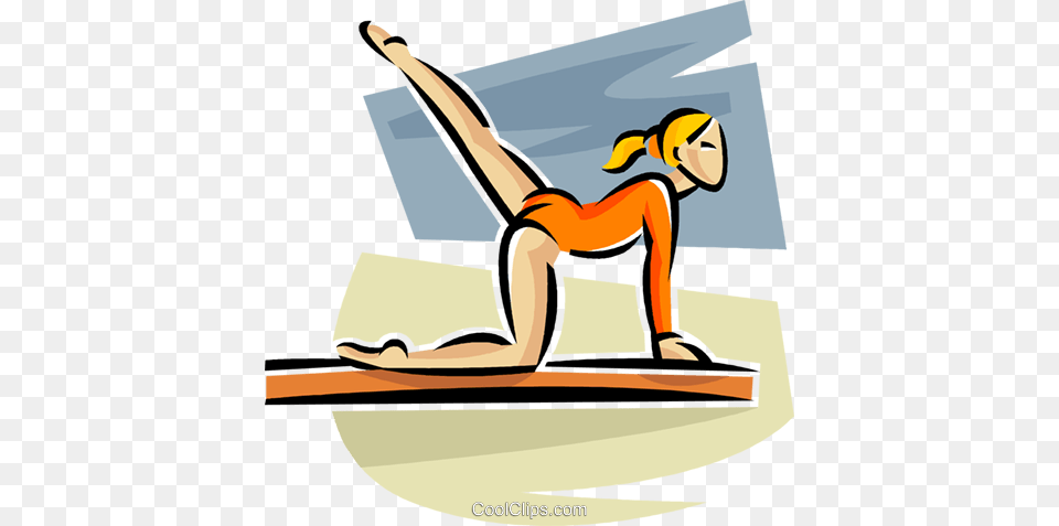 Gymnast Royalty Vector Clip Art Illustration, Person, Acrobatic, Balance Beam, Sport Free Png Download