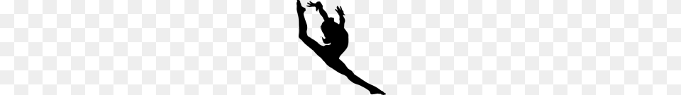 Gymnast Silhouette Clip Art Look, Gray Png Image