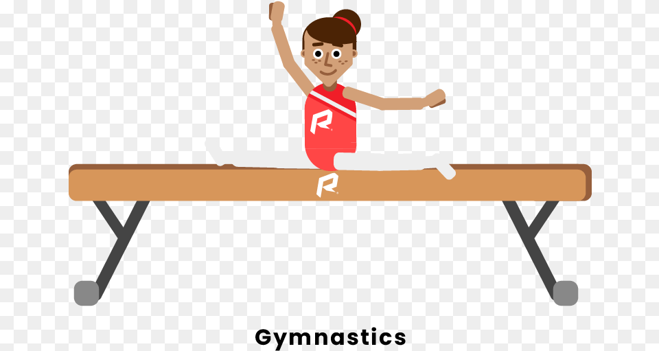 Gymnastics Cartoon, Acrobatic, Balance Beam, Sport, Boy Png