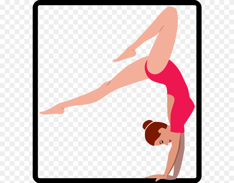 Gymnastics Physical Fitness Line Art Silhouette Cartoon Acrobatic, Adult, Female, Person Free Png