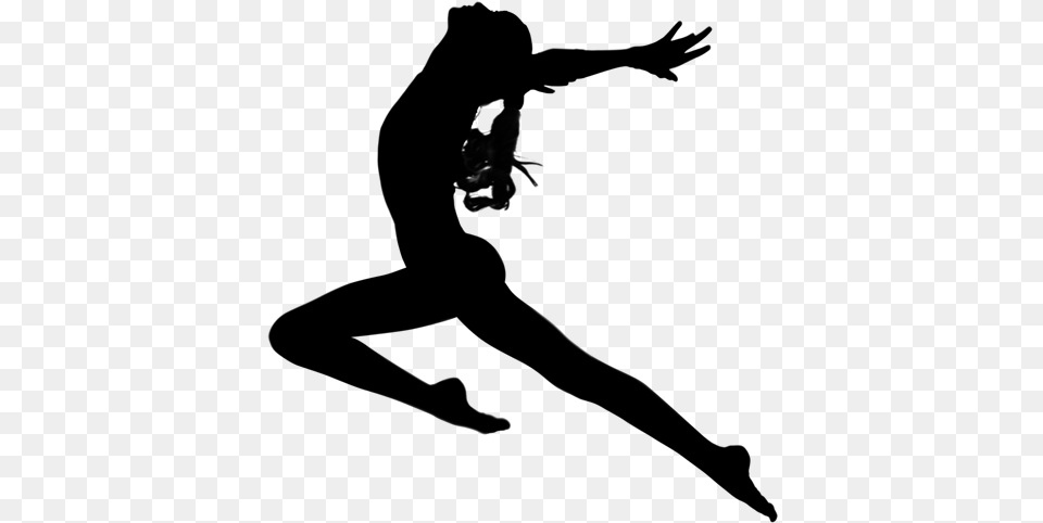 Gymnastics Silhouette, Gray Free Png