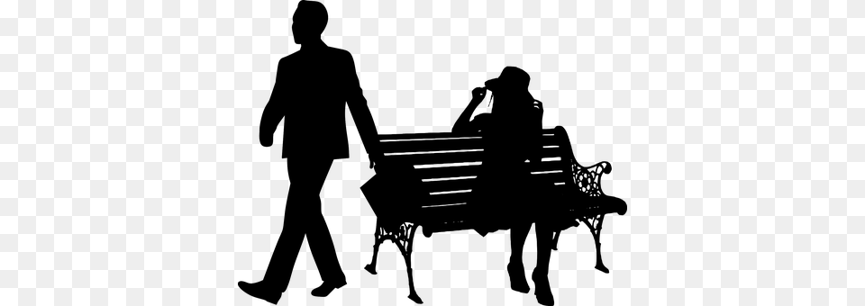Gynephobia Gynophobia Fear Of Women Fear Of Girls, Bench, Furniture, Silhouette, Adult Free Png Download