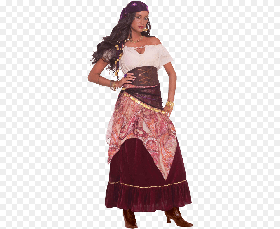 Gypsy Wanderer Women S Costume Gypsy Fortune Teller Costume, Clothing, Person, Dress, Adult Free Transparent Png
