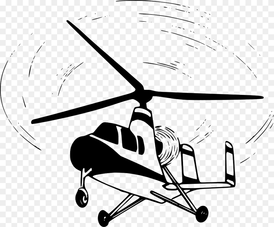 Gyro Plane Clipart, Gray Free Png