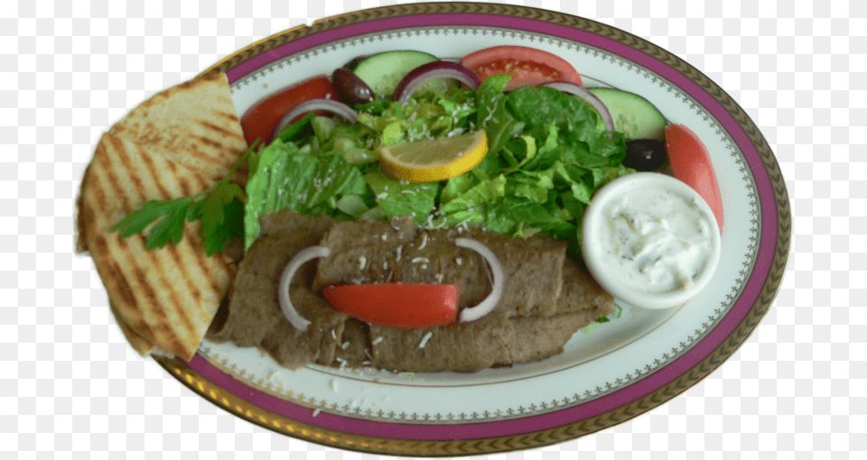 Gyros Salad Fast Food, Food Presentation, Bread, Pita, Platter Free Transparent Png