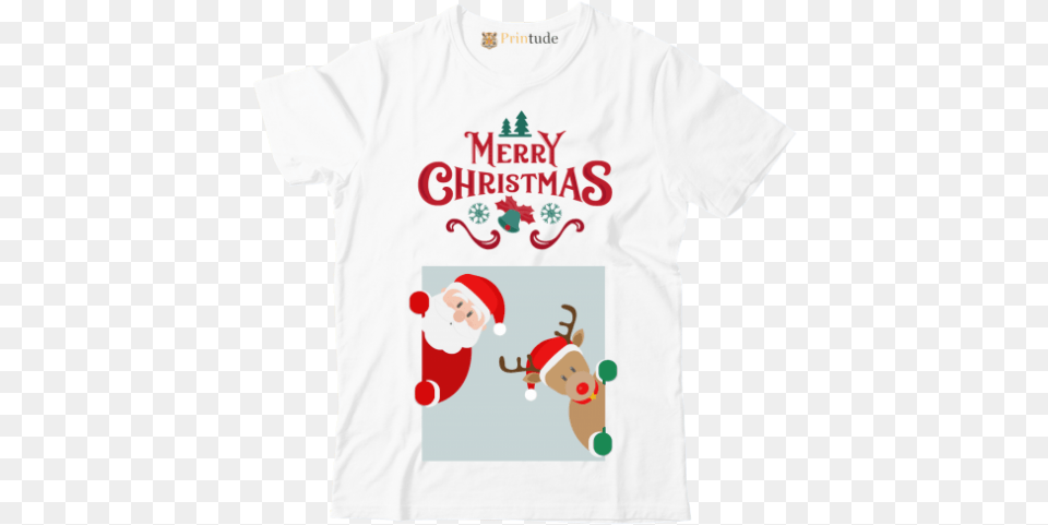 H 750 Christmas Santa Reindeer, Clothing, T-shirt, Shirt, Face Free Transparent Png