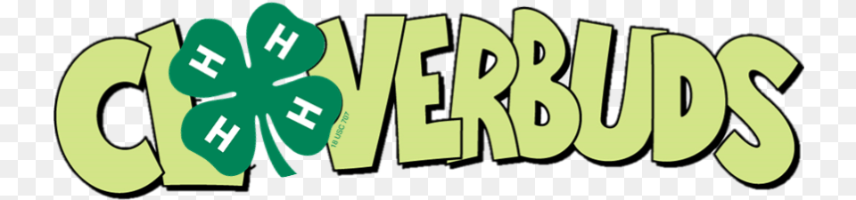 H Cloverbuds Is A Name Given To A 4 H Club Membership 4 H Cloverbuds Logo, Green, Text, Leaf, Plant Free Png Download