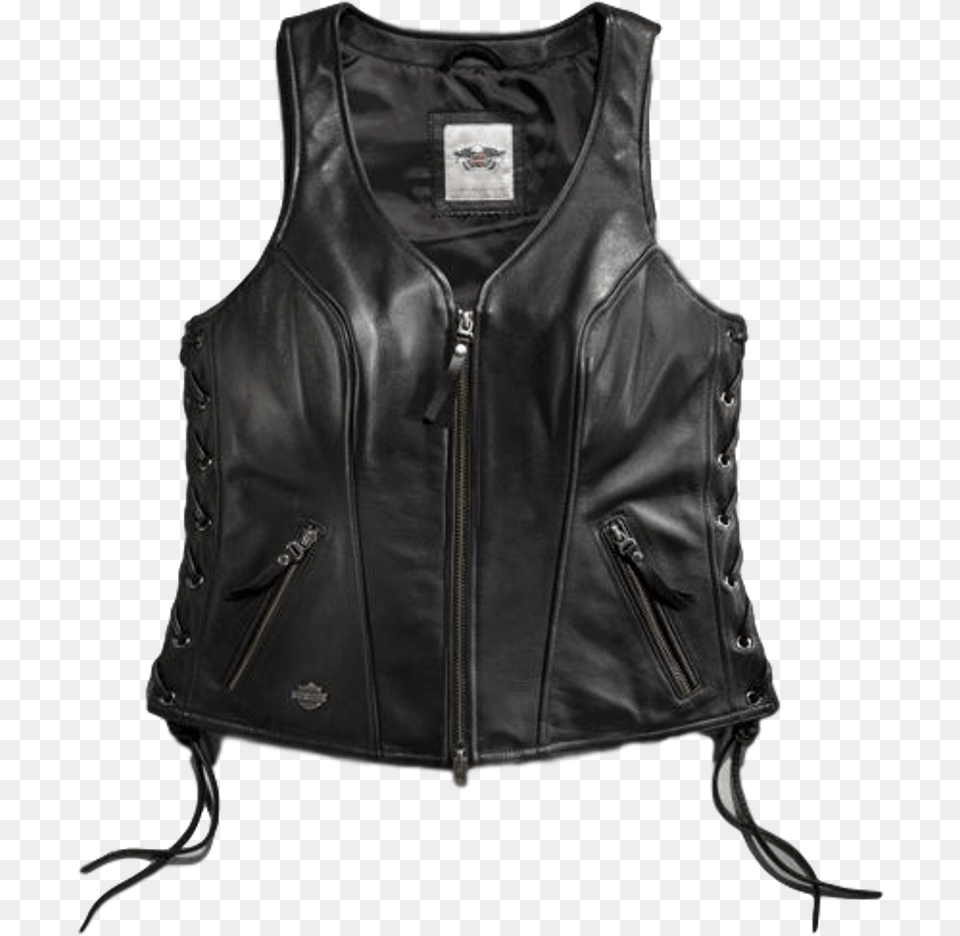 H D Women S Avenue Leather Vest Waistcoat, Clothing, Lifejacket Png Image