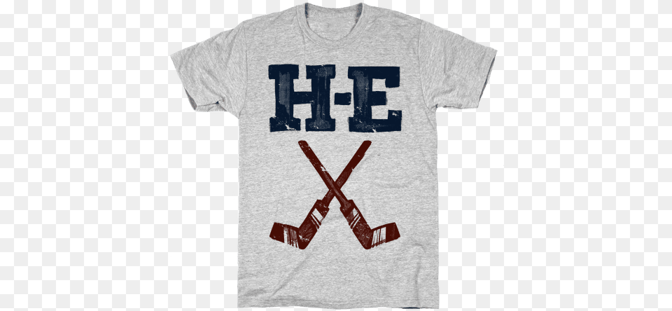 H E Double Hockey Sticks Mens T Shirt Team Awkward, Clothing, T-shirt, Ice Hockey, Ice Hockey Stick Png Image