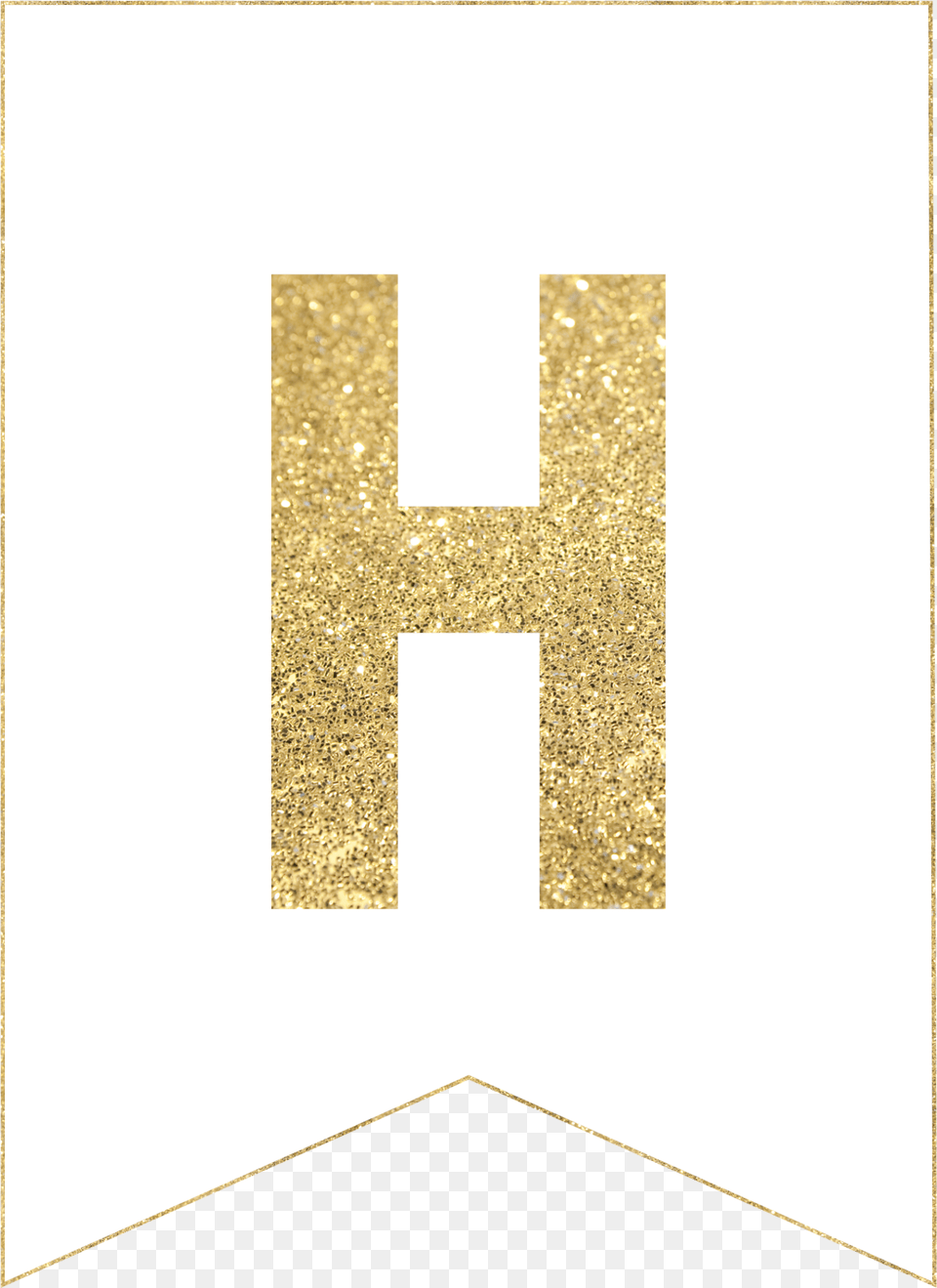 H Gold Alphabet Banner Letter Printable Banner Letters, Cross, Symbol, Text Png Image