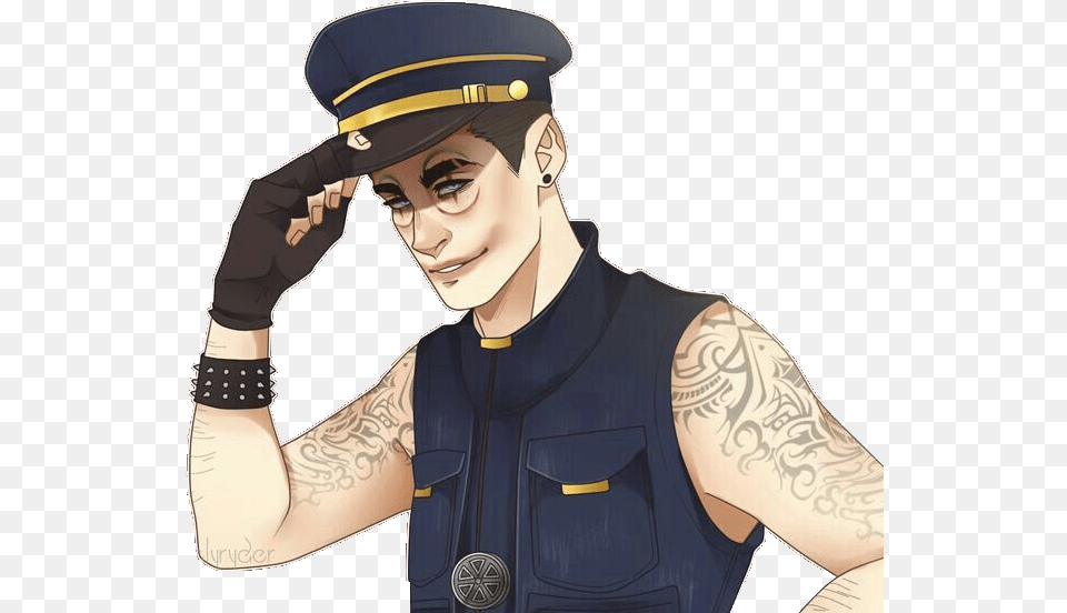 H20delirious Jonathandennis Police Cop Pop H20 Delirious Cop, Tattoo, Skin, Person, Adult Free Png Download