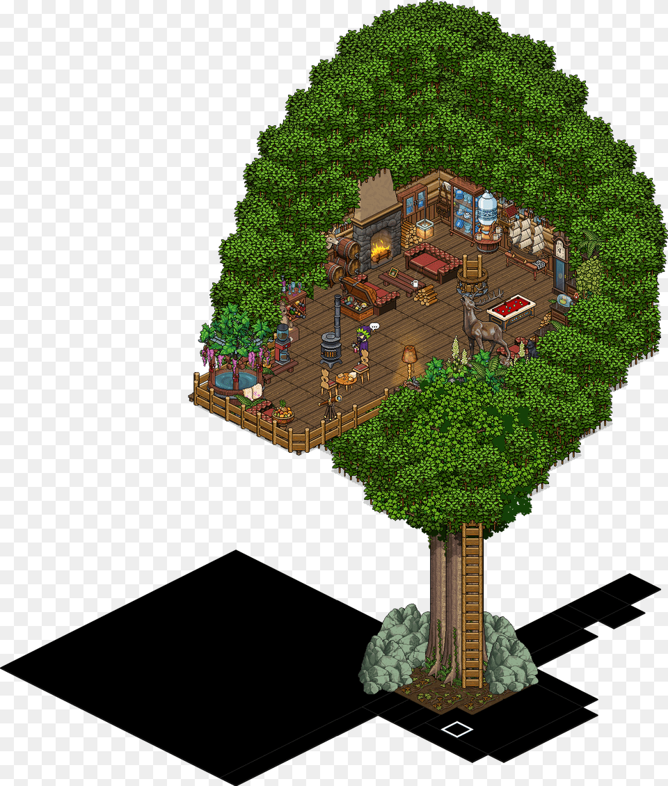 Habbo Sulake Tree House Hq Image Clipart Tree House Habbo, Plant, Vegetation, City, Outdoors Free Transparent Png