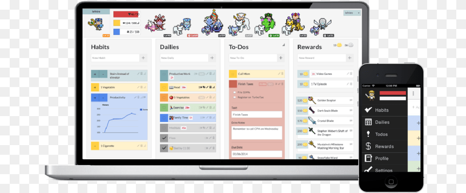 Habitica To Do List App, Electronics, Mobile Phone, Phone, Computer Free Transparent Png
