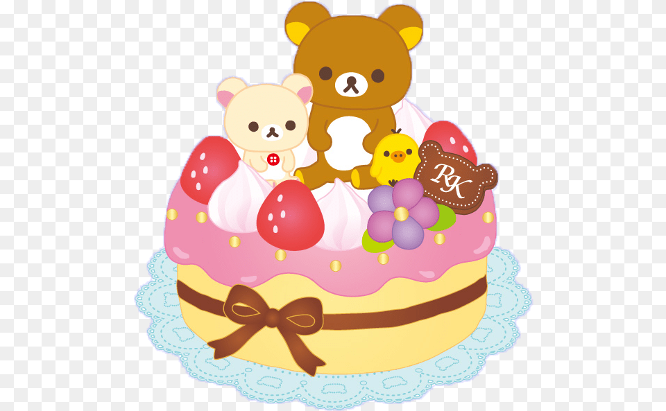 Hachimitsu Onara Rilakkuma Korilakkuma Rilakkuma Birthday, Birthday Cake, Cake, Cream, Dessert Png