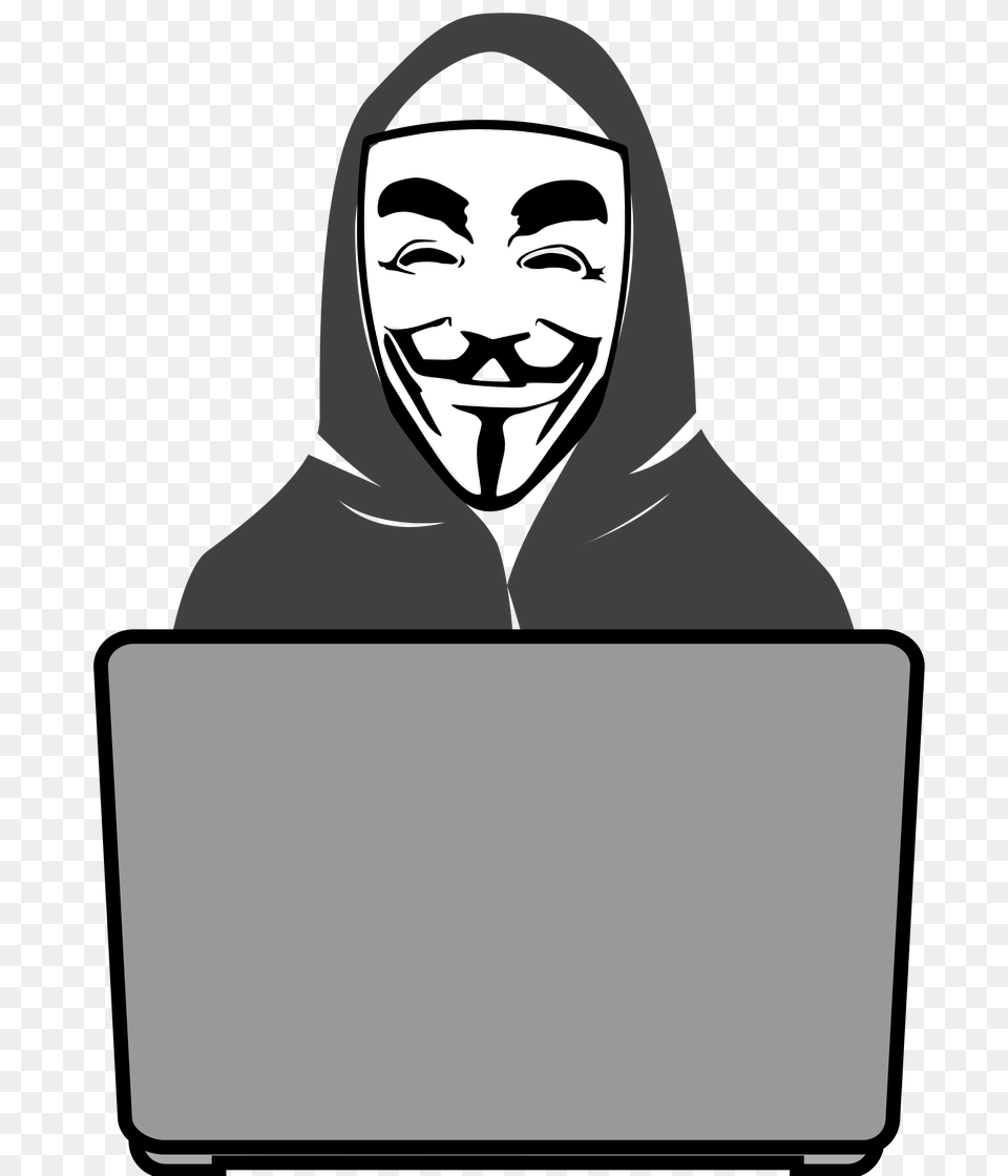 Hacker, Clothing, Hood, Stencil, Adult Png Image